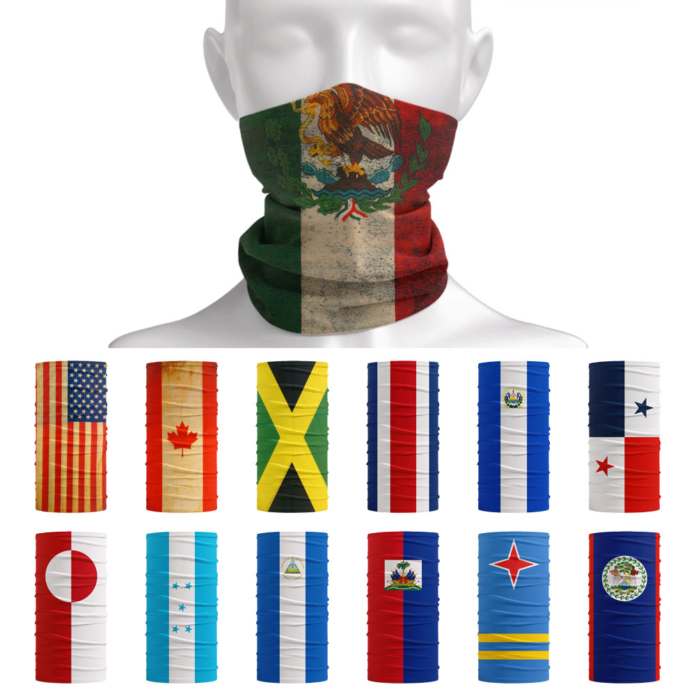 Neck Gaiter Face Cover - North America National Flags ผ้าพันคอผู้หญิงโยคะ Headwear