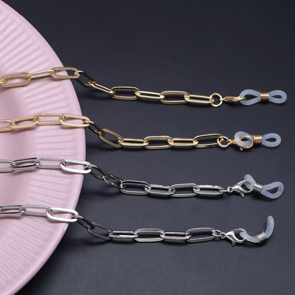 Mask Chain Holder - สายคล้องหน้ากากแบบคล้องคอสีทอง พร้อมคลิปหนีบ เหมาะสำหรับการออกกำลังกาย เดินป่า และกิจกรรมกลางแจ้ง ป้องกันหน้ากากหล่น