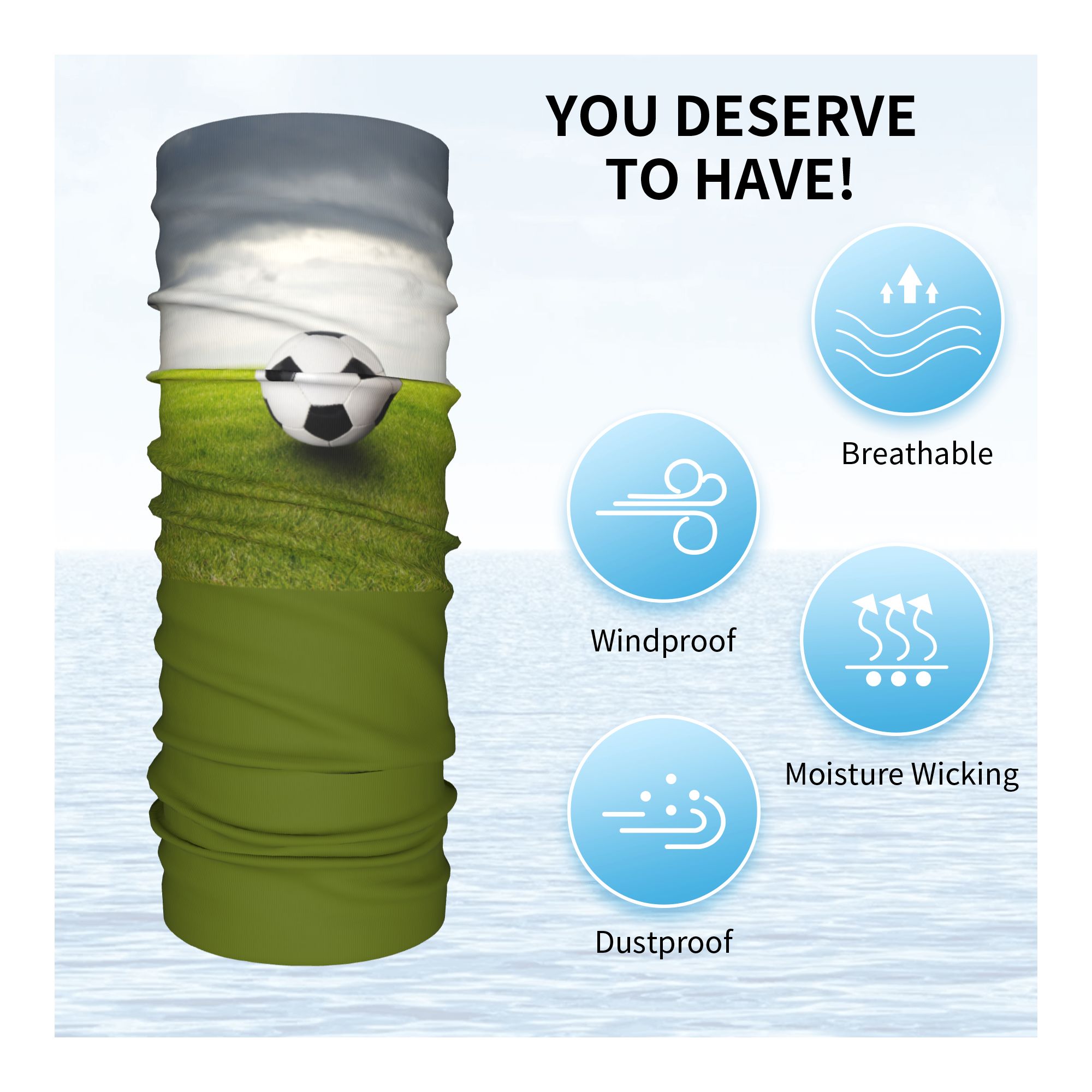 ผ้าพันคอแบบมีรูปทรง ลายฟุตบอล  - Neck Gaiter Face Cover บทวิจารณ์และราคา